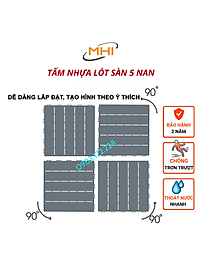 Tấm nhựa lót sàn MHI cao 2 cm, chuyên dụng cho ban công, bể bơi sân vườn PP - kích thước 30 cm x 30 cm x 2 cm