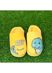 Dép lót lông đi trong nhà cho bé trai bé gái họa tiết khủng long siêu xinh đế cao su chống trơn trượt 2 - 10 tuổi D49