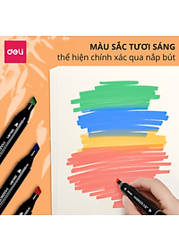 Bút màu marker chuyên nghiệp Deli -kèm túi vải - 30/40/60/80 Màu - 70806