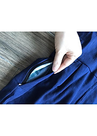 Áo chống nắng toàn thân nữ vải bò Jean 2 lớp dài kín chân - ao chong nang toan than nu vai bo 2 lop