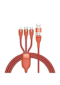 Cáp sạc đa năng 6 trong 1 Baseus Flash Series Two-for-three Data Cable U+C to M+L+C 100W LV874-Hàng chính hãng.
