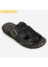 Dép Quai Ngang, Dép Nam Da Bò SUNPOLO SUA022 (Đen, Nâu)
