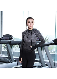 Áo Khoác Thun Nữ Rằn Ri Có Nón Chống Nắng,Tập Thể Thao Ôm Body Siêu Đẹp Mềm Mịn Mỏng Mát