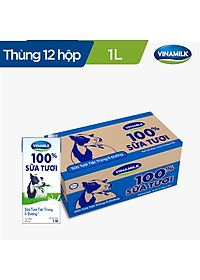 COMBO 6 HỘP SỮA TƯƠI TIỆT TRÙNG VINAMILK 100% ÍT ĐƯỜNG - HỘP GIẤY 1L