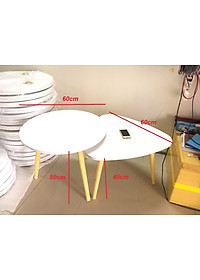Pk - Cặp bàn tròn, tam giác sofa 60-60, bàn trà, bàn cafe, coffee, cà phê, bàn salon, sopha