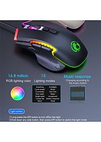 Chuột Led RGB gaming T70 7200dpi công thái học chống mỏi cổ tay Cho máy tính laptop hàng nhập khẩu