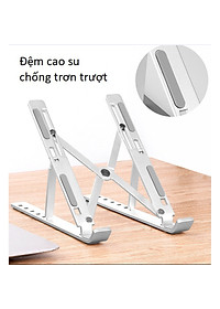 Giá Đỡ Laptop Bằng Hợp Kim Nhôm Chắc Chắn Hỗ Trợ Tản Nhiệt, Có Thể Gấp Gọn, Chỉnh Độ Cao Theo Nhu Cầu Sử Dụng GD02 Hàng Chính Hãng