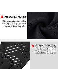 Găng tay nam đi xe máy mùa đông cảm ứng chống nước lót nỉ lông cực ấm - Thiết kế nam tính GTCD06