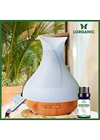 Combo máy khuếch tán/ máy xông tinh dầu Lorganic bình hoa FX2057 + tinh dầu bạch đàn chanh Lorganic (10ml) LGN0366