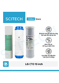 Bộ lõi số 1,2,3 10 inch (Lõi PP-UDF-CTO) - Dùng cho máy lọc nước RO, bộ lọc thô - Hàng chính hãng