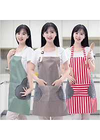 Tạp Dề Làm Bếp Không Thấm Nước, Có Túi Và Chỗ Lau Tay 2 Bên Hông 