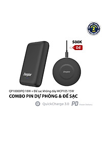 Combo Pin sạc dự phòng Energizer QP10000PQ + Đế sạc không dây Energizer WCP105 – HÀNG CHÍNH HÃNG