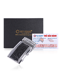 Đầu khóa Huy Hoàng da cá sấu 4 phân đầu trắng màu đen, nâu đất, vàng bò, nâu đỏ HC9217-18-19-20