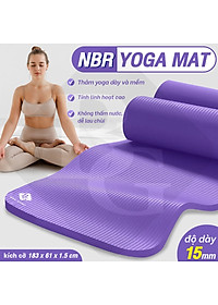BG Thảm tập Yoga,GYM chuyên dụng dày 15mm NBR nguyên khối, độ đài hồi tốt, chống lún, Chống trơn trượt, độ bám cao, ngăn ngừa hôi và ẩm mốc (hàng nhập khẩu)