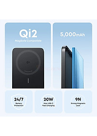 Sạc dự phòng Anker MagGo Nano Power Bank Card-Like Slim Magnetic 1C 15W 5000mAh A1665 - Hàng chính hãng