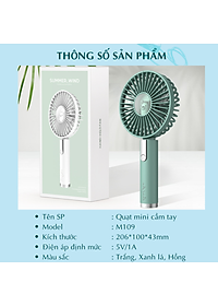 Nơi bán Quạt mini để bàn, quạt USB tích điện cầm tay CTFAST - M109 : Thiết kế thông minh 3 tốc độ làm mát, chất liệu cao cấp bền bỉ, điều chỉnh 360 độ, không gây ồn, pin sạc 1200mah, dễ dàng mang theo sử dụng