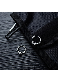 Bông Tai Nam KPOP Khoen Tròn Chất Liệu Thép Titan Không Đen Không Dị Ứng TT 2270 - 1 Cặp