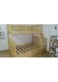 Giường Tầng 1m6 Gỗ Tự Nhiên - Thiết Kế Chắc Chắn & Tiết Kiệm Diện Tích -  Có Thể Tách Thành 2 Giường Riêng Biệt