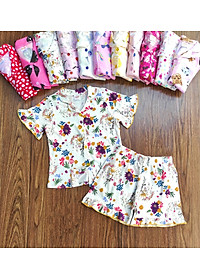Đồ bộ bé gái, bộ pijama ngắn tay cho bé gái size 18-35kg chất cotton mềm mát