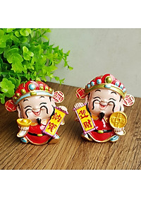 Bộ 03 tượng chibi Thần Tài may mắn 7cm - Chiêu Tài - Hút Lộc - Phú Quý Bình An