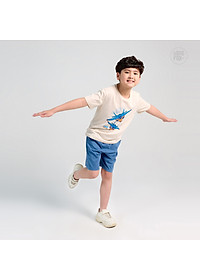 Bộ Quần Áo Bé Trai Bigfox, Bộ Cộc Tay Trẻ Em Mùa Hè Chất Cotton Mát In Hình Máy Bay