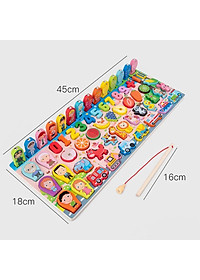 Đồ Chơi Bảng Câu Cá Gắn Nam Châm Và Ghép Chữ Số Bằng Gỗ Cho Trẻ Phát Triển Trí Tuệ 