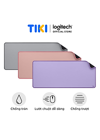 Bàn di chuột cỡ lớn Logitech Desk Mat - Đế cao su chống trượt, lướt dễ dàng, bề mặt chống đổ tràn, bền bỉ, nhỏ gọn - Hàng chính hãng