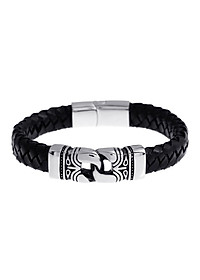 Stainless Steel Braided Leather Bracelet for Men Bangle Wrap  Clasp