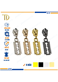 Đầu khóa kéo túi xách, đầu khóa kéo thay thế, đầu khóa kéo balo răng 5 mạ điện độ bền 5-8 năm