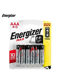 Vỉ 6 Viên Pin AA , Pin AAA Energizer Max 1,5V Alkaline - Hàng chính hãng
