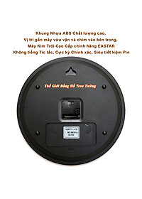 Đồng Hồ Treo Tường Cao Cấp DẠ QUANG EASTAR Mặt Tròn Lớn Viền Mỏng 38cm – Số nổi 3D – Máy NHẬT KIM TRÔI - Tặng Pin Maxell - BH 1 Năm - Treo Tường Decor Trang Trí Nhà Cửa