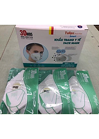 1 hộp 20 chiếc khẩu trang 3D N95 Tulips - N95.9001VH chống bụi PM2.5 có Van (Loại xịn hàng Việt Nam túi 1 cái)