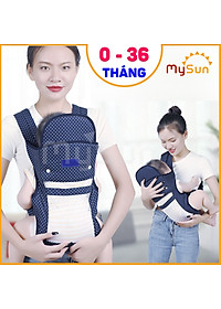 Đai địu vải 4 tư thế có đỡ cổ cho bé sơ sinh, trẻ em 36 tháng tuổi ngồi xe máy an toàn - MySun