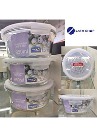 Combo 3 Hộp Thủy Tinh Chịu Nhiệt Glass Euro Lock&Lock LLG861 (950ml)
