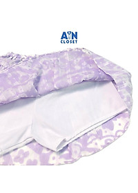 Bộ áo váy ngắn bé gái họa tiết Tím loang cotton boi dệt - AICDBTAUBAV7 - AIN Closet
