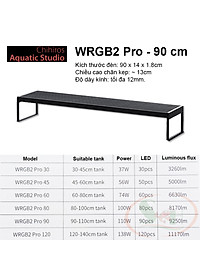 Đèn led Chihiros WRGB 2 Pro 30, 45, 60, 80, 90, 120 cm wrgb2 quang phổ trồng cây bể thủy sinh cá tép