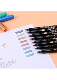 Set 8 Màu Bút lông Marker 2mm kim loại lấp lánh dựa trên nước ,Bút Nghệ Thuật Cho Học Sinh, BAOKE/MP570