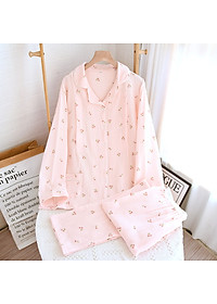Bộ Đồ Bầu Và Cho Con Bú, Pijama Sau Sinh Azuno AZ2309 Chất Đũi Mềm Mại, Có Khe Mở Ngực Hàng Cao Cấp Cho Mẹ
