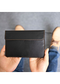 Ví da đăng kiểm đựng giấy tờ xe ô tô P150, 100% da bò thật màu đen, bảo hành 24 tháng thương hiệu Bụi leather