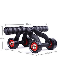 Con Lăn Tập Cợ Bụng 4 Bánh Thương Hiệu PaKaSa Được Tặng Kèm Thảm Lót ( Kích Thước 33 x 25 x 12 cm )- Hàng Chính Hãng