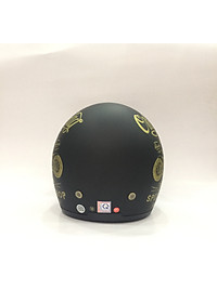 Nón bảo hiểm 3/4 kính âm Royal M139 tem V5 đen nhám cao cấp  - Lót tháo rời - Kính che hết mặt