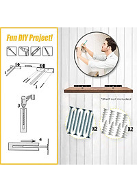 Bộ 2 chốt âm chữ T 15cm, pas âm đỡ kệ treo tường bằng thép đặc kèm phụ kiện vít tắc kê - Hàng chính hãng