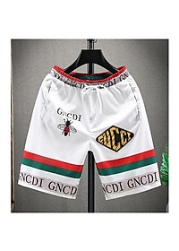 Quần short đùi GNCDI thời trang nam cao cấp TC với họa tiết in con ong và họa tiết sọc trên ống quần hợp thời trang-k021