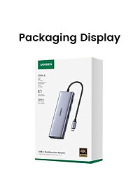 Ugreen UG15601CM498TK USB type C sang 1 x HDMI 4K30hz + 1 x VGA xuất cùng lúc + 1 x RJ45 1Gbps + TF + SD + 3 x USB 3.0 + 1 x 3.5mm NO MIC + 1 x USB-C PD 100W Bộ chuyển 10in1 - HÀNG CHÍNH HÃNG