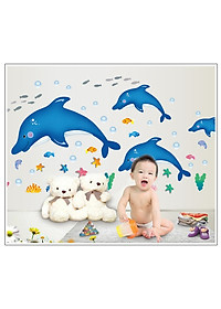 Decal dán tường Cá heo nhảy múa AmyShop DB023