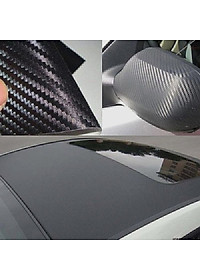 Decal 3D Cacbon màu đen trang trí cho xe hơi, xe máy, điện thoại, máy tính ( 40 x 120 cm)