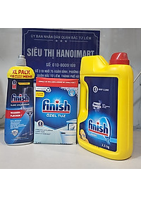 Combo Bột rửa bát finish 2.5kg + Nước làm bóng finish 800ml + Muối rửa bát finish 1.5kg dùng cho Máy rửa bát chén ly đĩa cốc