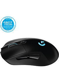 Chuột game không dây Lightspeed RGB Logitech G703 - Cảm biến Hero 25k, tương thích PowerPlay, nhẹ 95g+10g cân tùy chỉnh, pin 60h, PC/Mac - Hàng chính hãng
