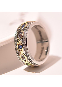 Nhẫn nam titant đính đá