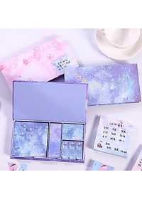 Hộp 6 tập giấy note màu hình hoa (giao màu ngẫu nhiên)